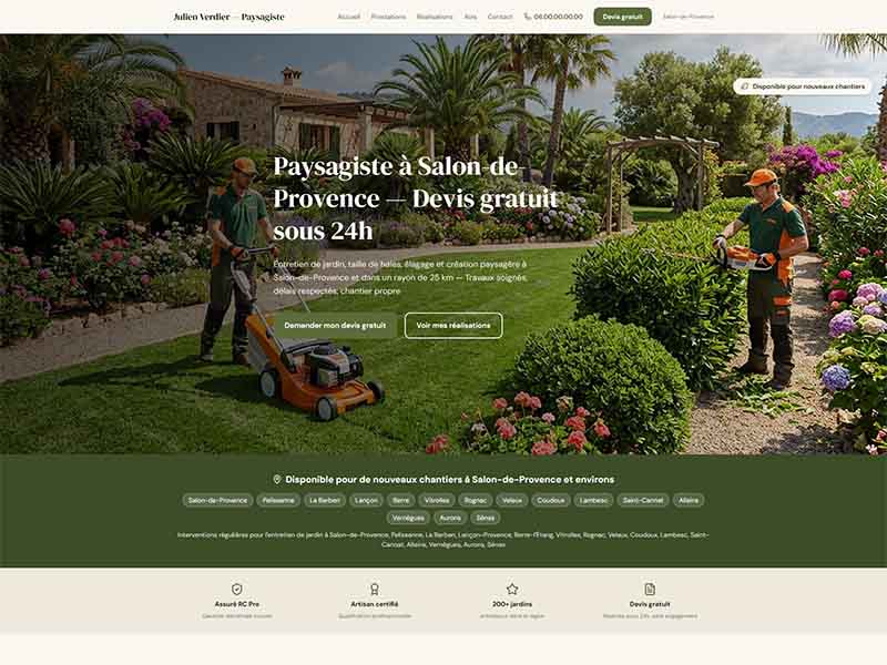 Aperçu template Paysagiste Pro