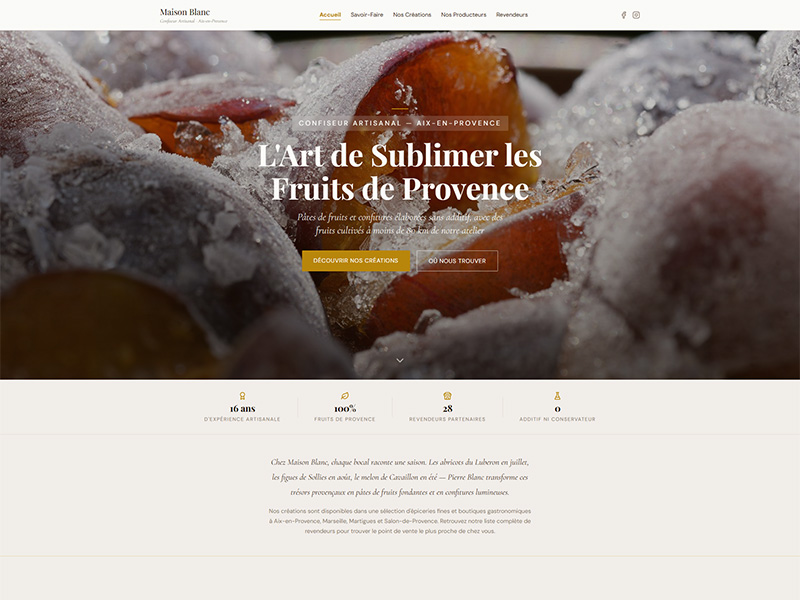 Aperçu template Métier de Bouche