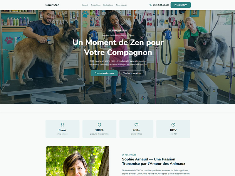 Aperçu template Toiletteur Canin & Félin